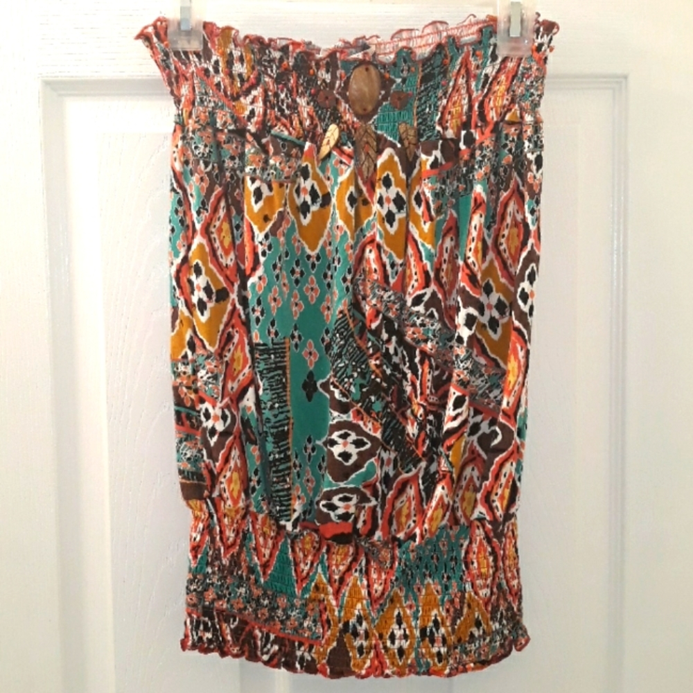 American Rag Boho Tube Top Multicolored S NWT